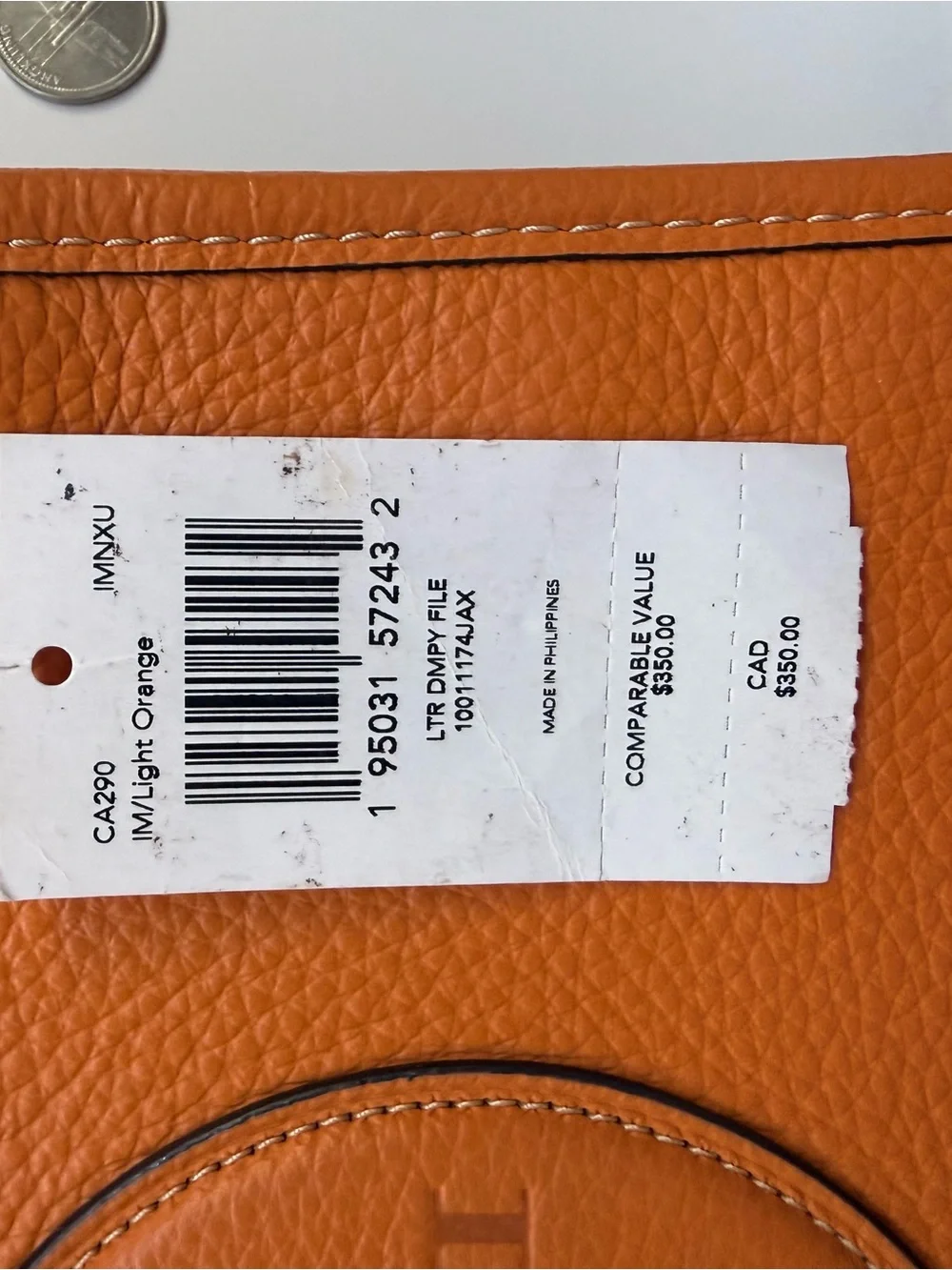 Coach Pebbled Leather Shoulder Bag in Burnt Orange